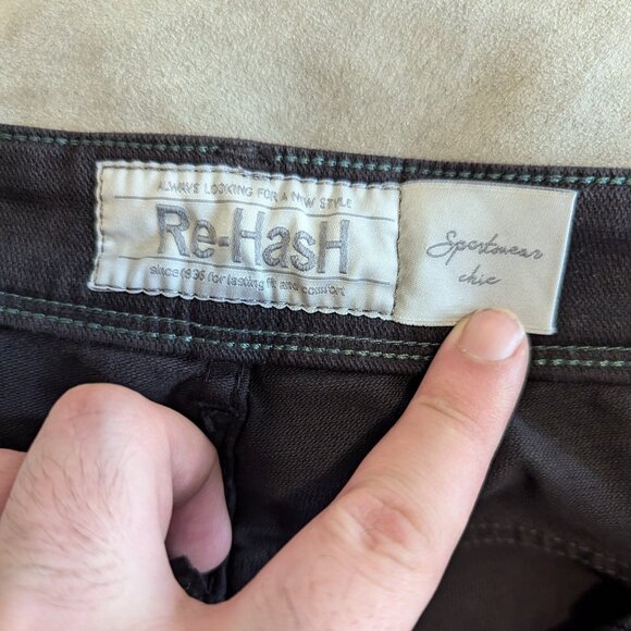 RE-HASH - Rubens cotton lyocell brown pants - Sz 35 - Picture 7 of 10